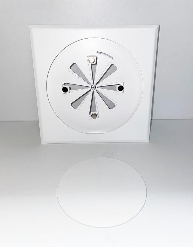 Диффузор приточно-вытяжной на магнитах регулируемый НД-125 Снежок декоративный металлический белый матовый