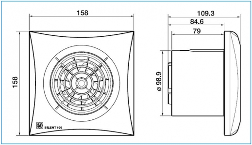 Накладной вентилятор Soler & Palau SILENT-200 CRZ SILVER (с таймером)