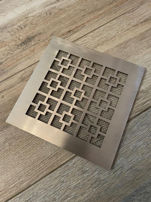 Вентиляционная решетка из шлифованной нержавейки NR 01 150х150